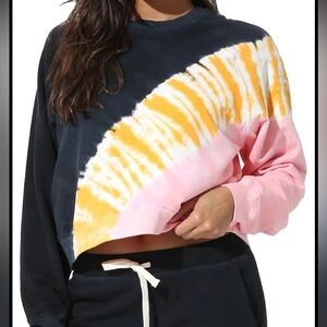 Punk yellow black NWT Electric & Rose sweatshirt long sleeve top size XL